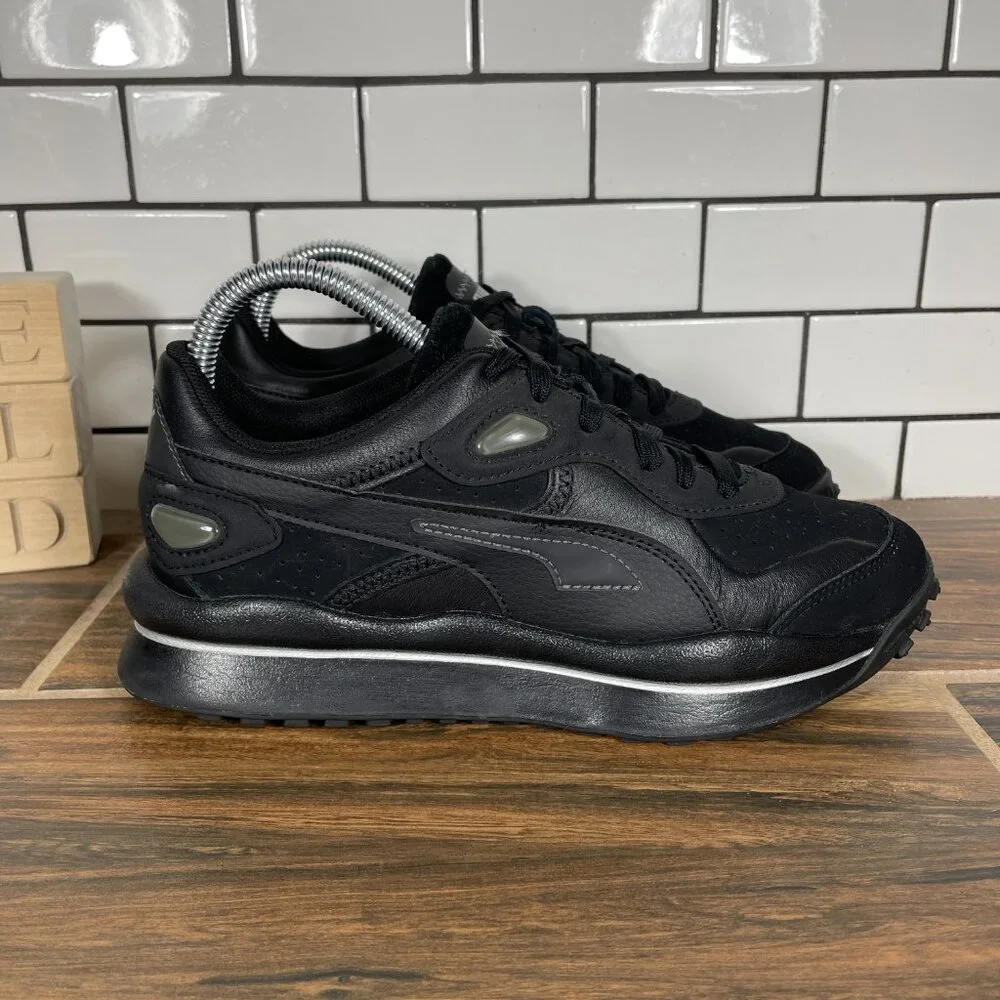 Puma Street Rider S Militia Jr Youth Boys Size 5C Shoes Black Athletic Sneakers